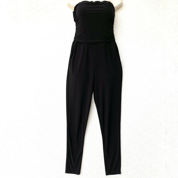 Rush‎ Women Jumpsuit Size Small Black Strapless Pul - Picture 1 of 7